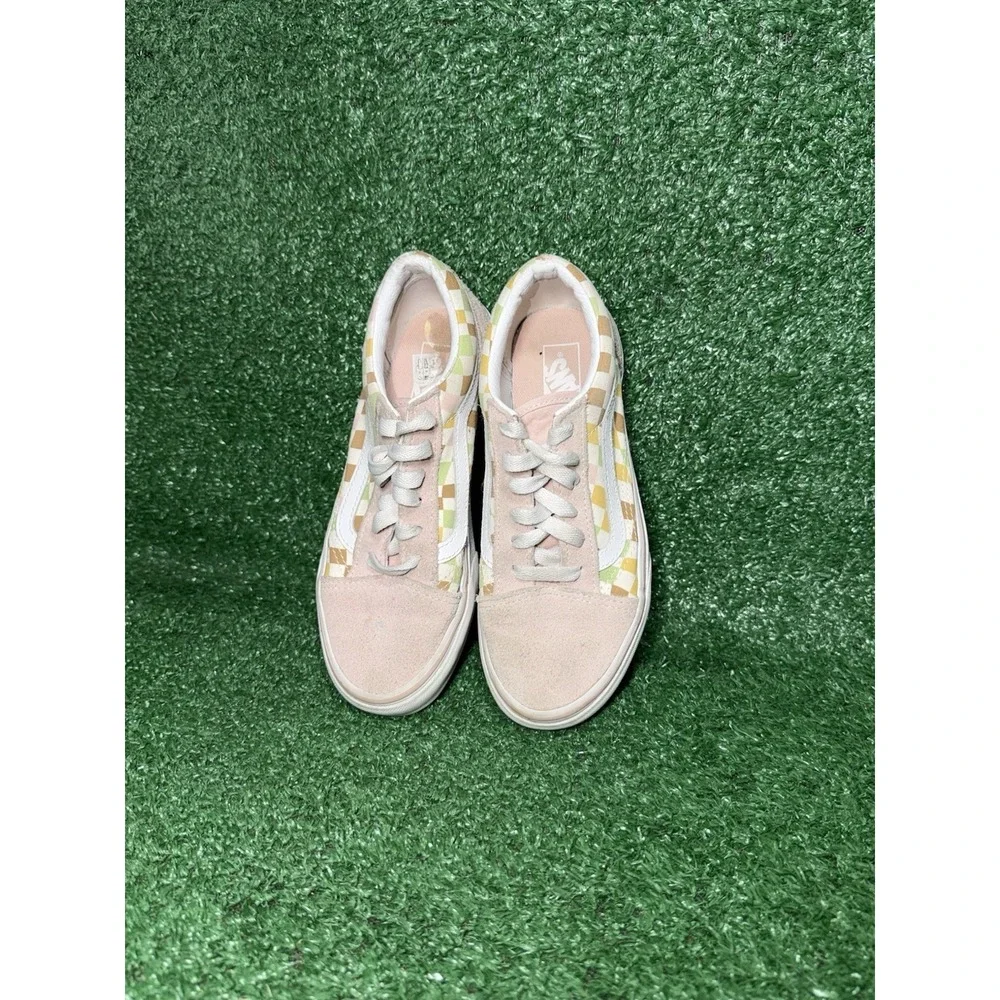 VANS‎ Old Skool Pink Checkerboard Sneakers Skate Shoes Womens 4.5 Boys 3